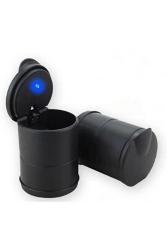 Araba Içi Bardaklık Uyumlu Küllük Kapaklı Led Işıklı Kül Tablası