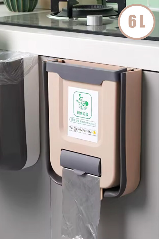 Katlanabilir Askılı 6 Litre Çöp Kovası