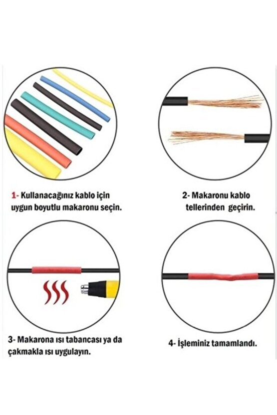 CLZ192 560 Parça Set Isıyla Daralan Makaron Kablo Koruyucu Kılıf