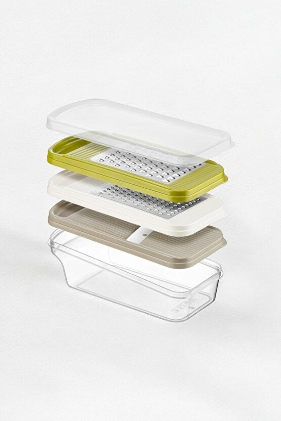 Çok Amaçlı Hazneli Paslanmaz Çelik Rende Seti