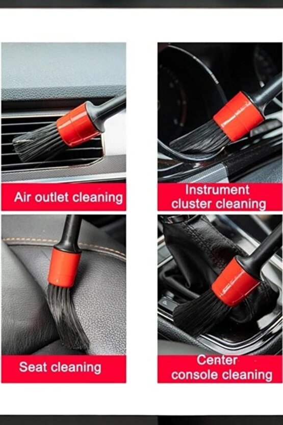 Oto Detay Fırçası Seti 5li Kaliteli Detaylı Farklı Boyutlar,5li Araba Fırçası