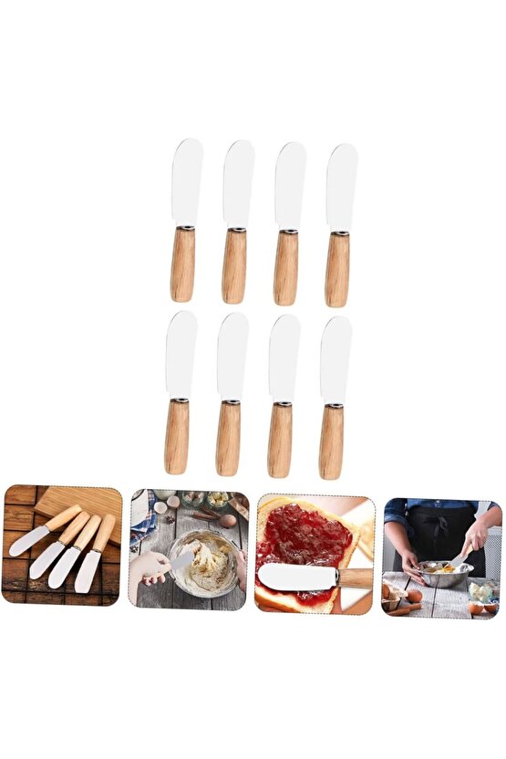 Bambu Saplı Lüx 6 Adet Tereyağı Bal Reçel Bıçağı 12 cm.