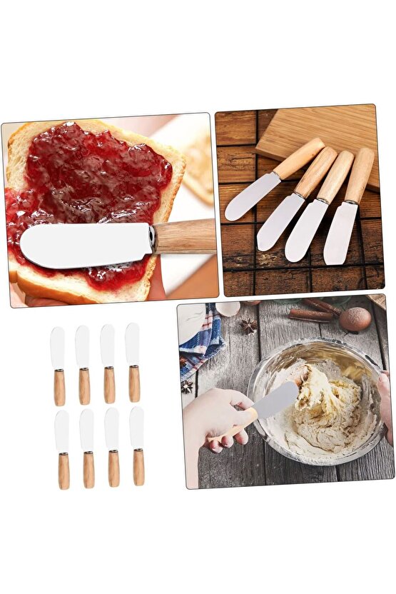 Bambu Saplı Lüx 6 Adet Tereyağı Bal Reçel Bıçağı 12 cm.