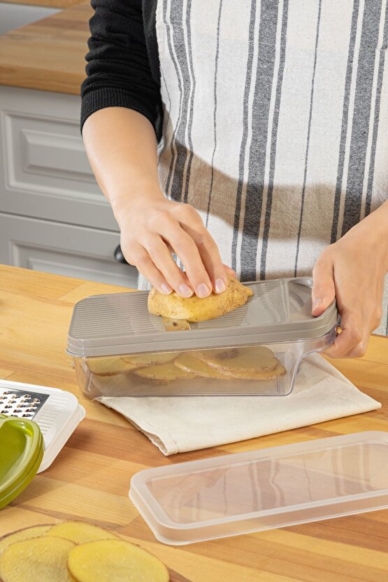 Tfstronger 3 Farklı Bıçaklı Saklama Kapaklı Rende Seti