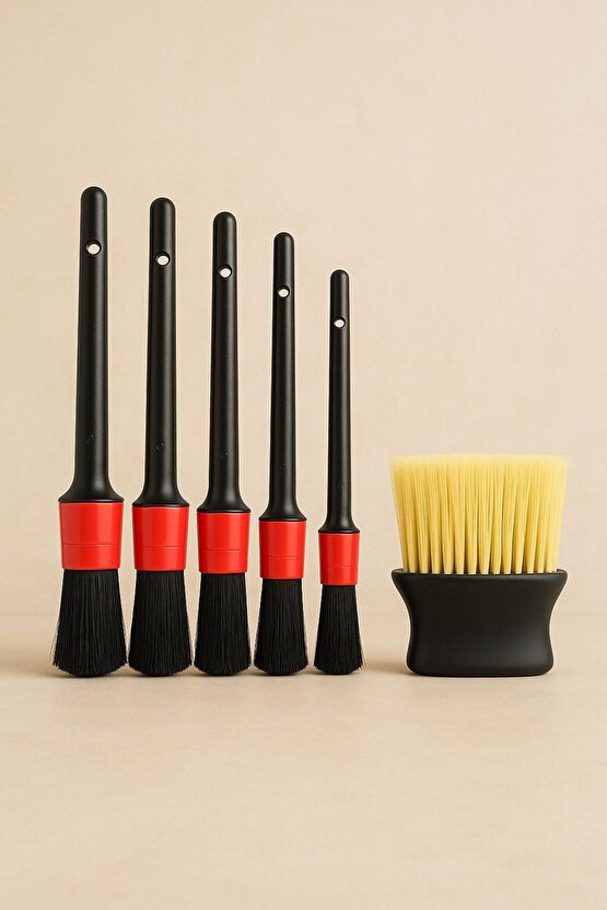 6’lı Detay Temizlik Fırçası Seti – Araç İçi, Klavye,Temizleme Fırça