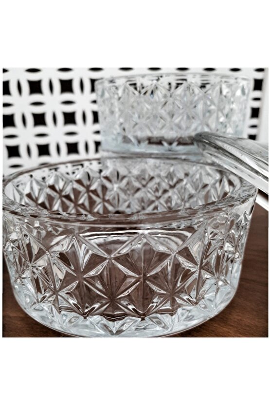 Kristal Lüx Cam 3 Katlı Kurabiyelik 28x12 Cm