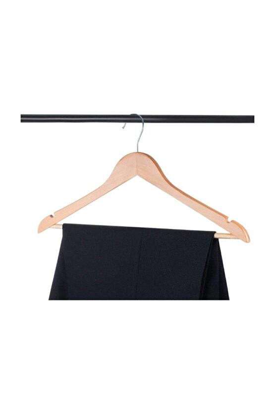 Ahşap Askı Kıyafet Askısı Askılık Vernikli 10 Adet Premium Quality