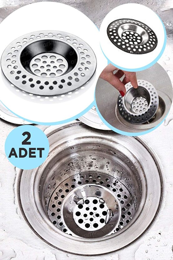 Metal 2li Lüx Iri Delikli Lavabo Süzgeci