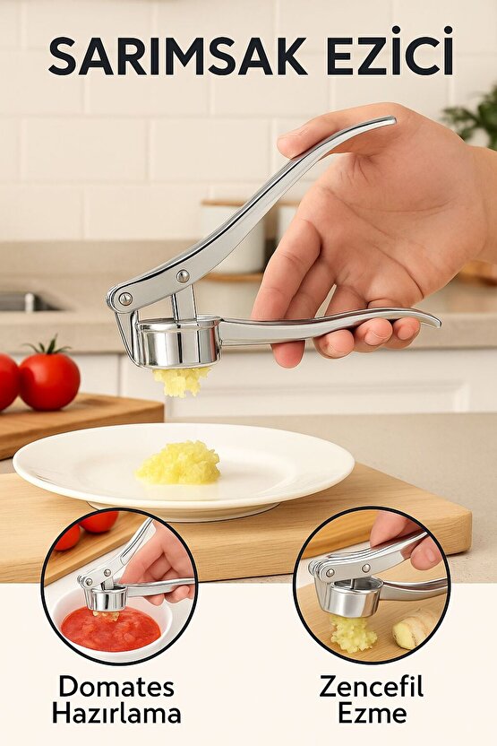 Paslanmaz Çelik Sarımsak Ezici – Çok Amaçlı Pres