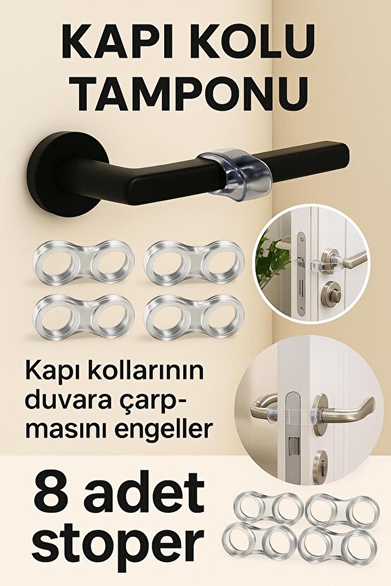 8li Kapı Kolu Koruyucu Şeffaf Stoper 8 Adet CN Nemli bir bezle silin.