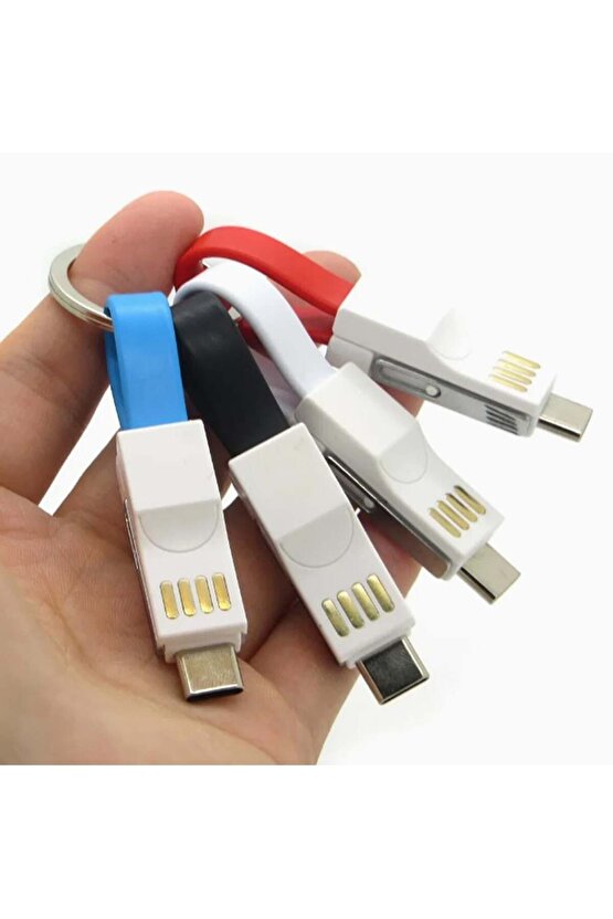 2in1 Anahtarlık Type C  Lightning Mini Anahtarlık USB Şarj Kablosu PM-26061
