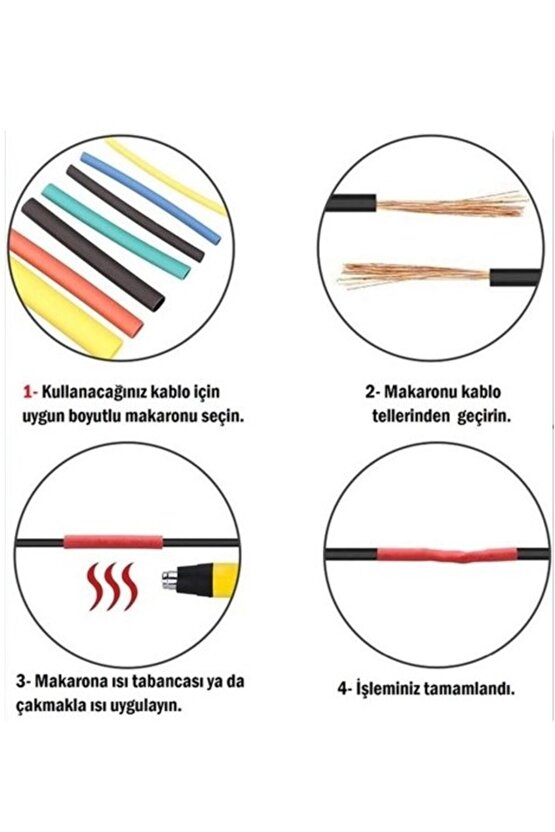 560 Parça Set Isıyla Daralan Makaron Kablo Koruyucu Kılıf