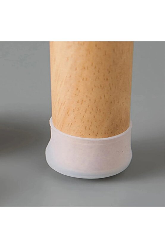 1 Adet Beyaz Silikon Masa Sandalye Koruyucu Kaydırmaz Zemin Ayak Altı Pabuç