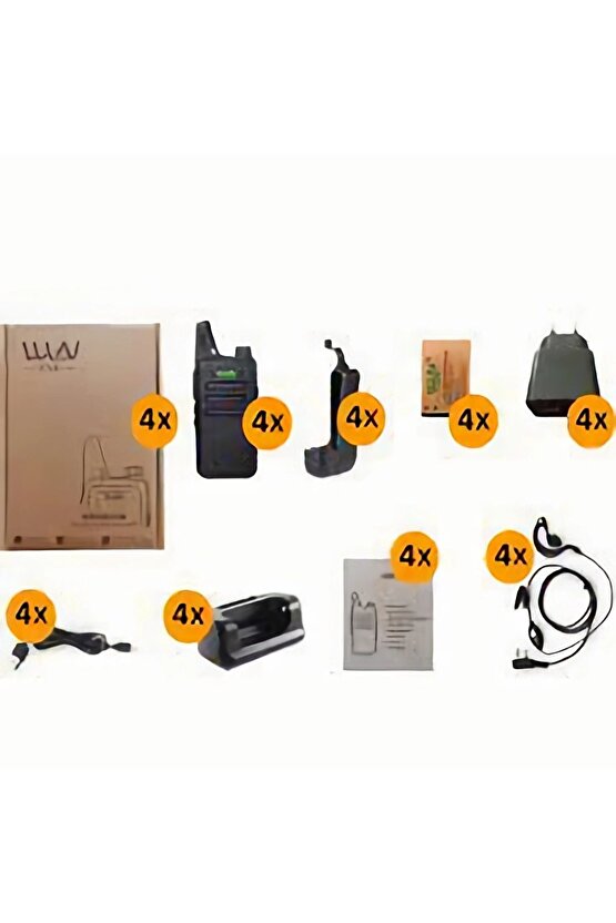 WLN kd-c1 Pmr El Telsizi 4lü Ful Set + Kulaklık hediyeli