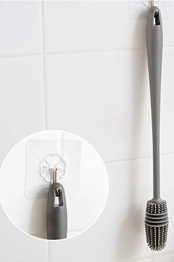 Uzun Saplı Silikon Bardak Ve Kavanoz Yıkama Fırçası