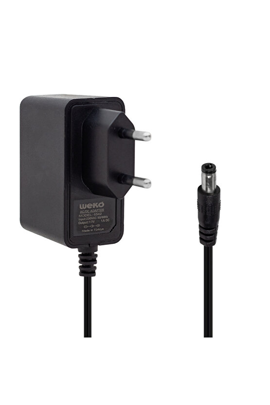 Weko 12 Volt 1 Amper 10 Watt Plastik Kasa Priz Tipi Adaptör (5.5X2.5 Uçlu)