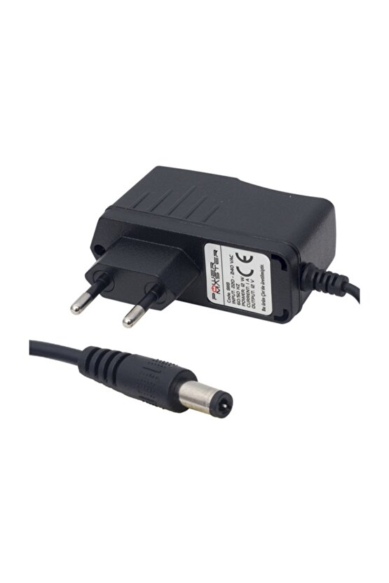 12 Volt - 1 Amper Priz Tipi Plastik Adaptör 5.5*2.5 Uç * Zmr-pa-01