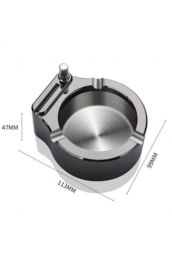 Retro Metal Çok Amaçlı Çakmaklı Modern Gümüş Küllük