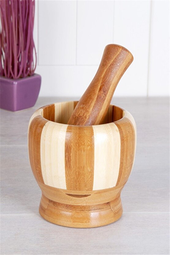 ® Yeni Ürün Lüx Bambu Havan Büyük Boy Ahşap Değildir