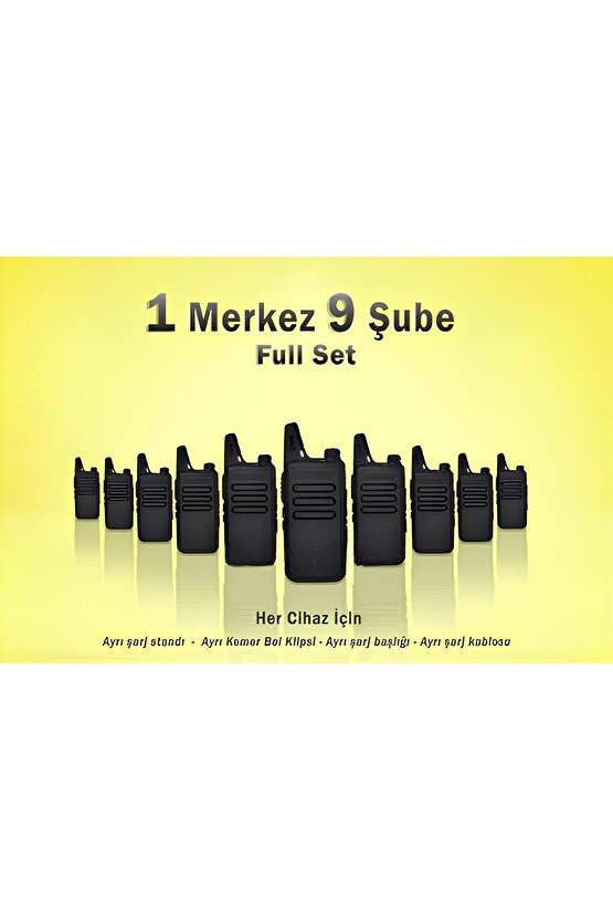 Çaycı Telsizi 1 Merkez 9 Şube Full Set