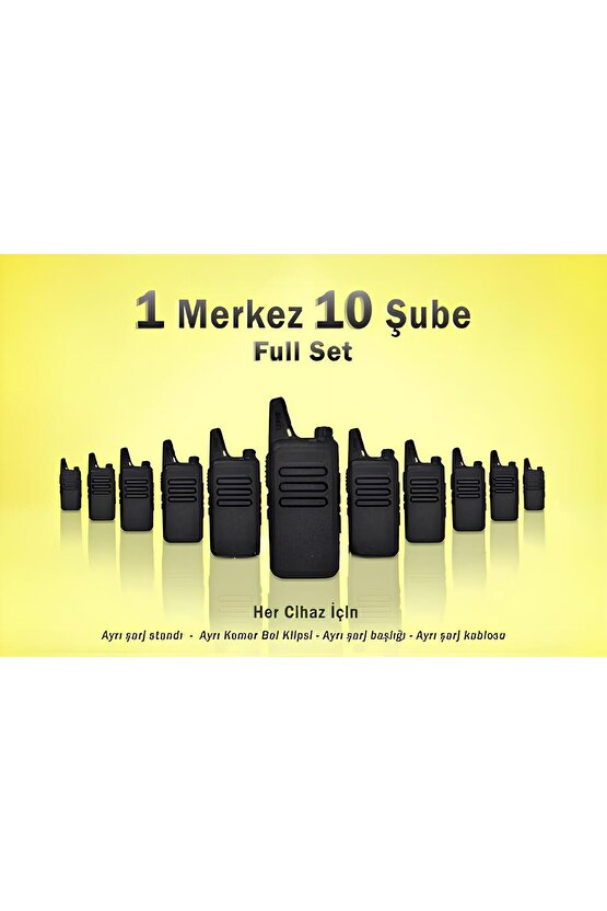 Çaycı Telsizi 1 Merkez 10 Şube Full Set