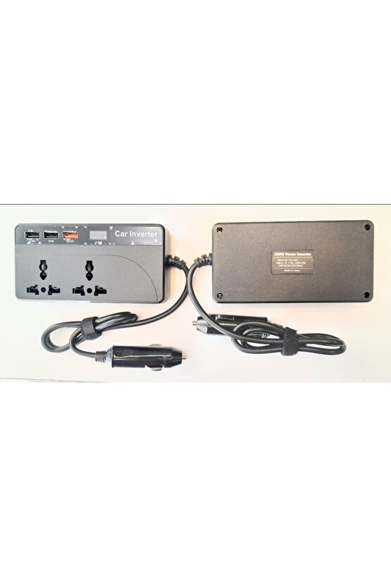CZ0112V-24V 12-24 VOLT 200 WATT 3 USB GİRİŞLİ ARAÇ POWER INVERTER
