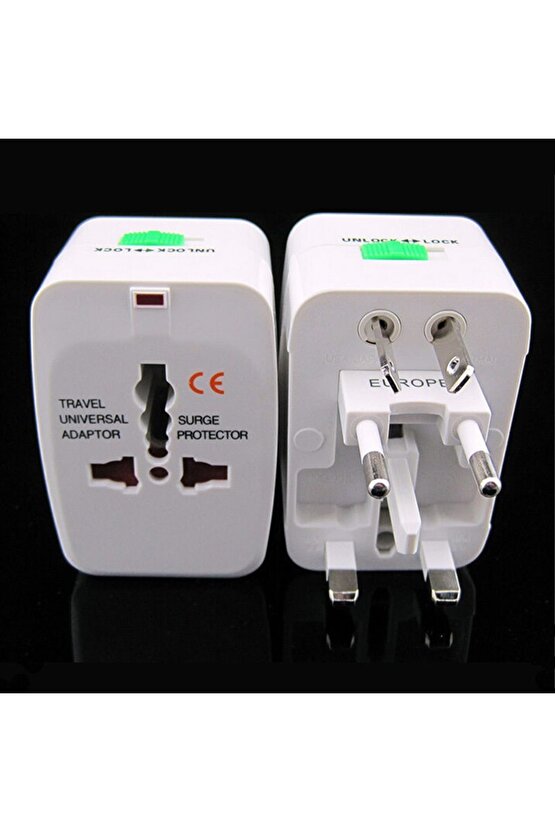 Universal Çoklu Priz Çevirici Seyahat Adaptörü Amerikan Ingiliz Dubai Suudi Arabistan