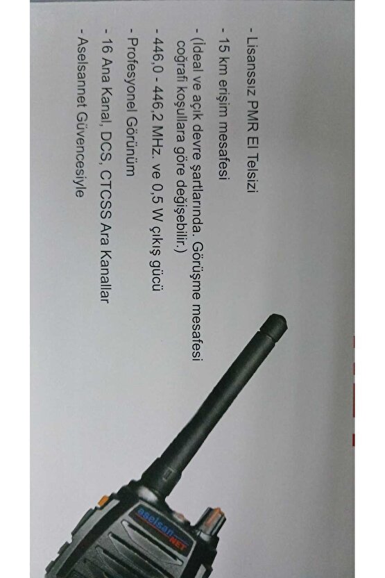 A446 El Telsizi (PMR) Pil Ve Şarj Dahil ( TEKLİ )