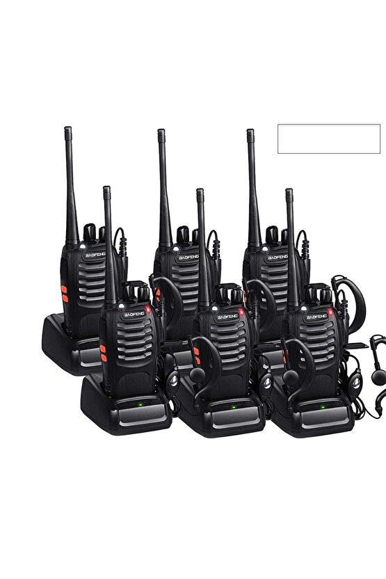 6 Adet Telsiz Zt-v68 Cy Baofeng 999s Telsiz Kulaklık