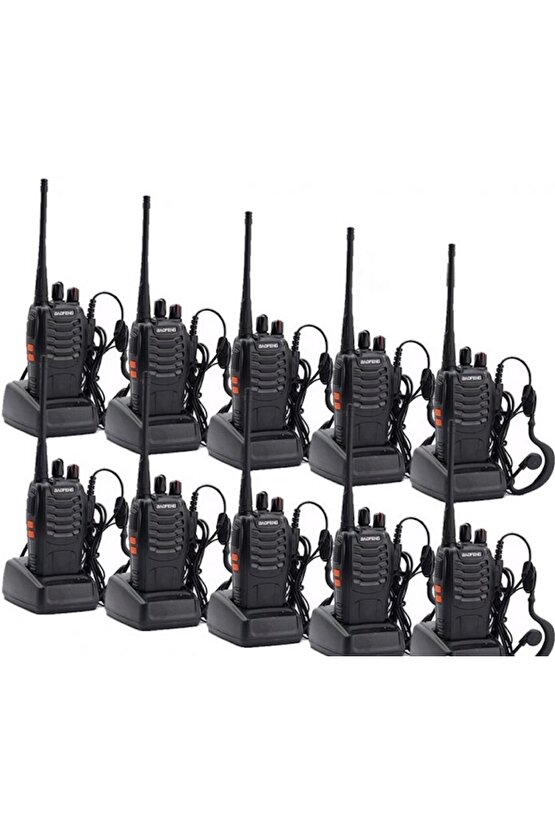 10 Adet Telsiz Zt-v68 Cy Baofeng 999s Telsiz Kulaklık