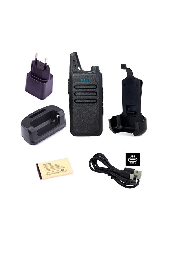 Pmr 446 Lisanssız Yeni Tasarım Type-c Şarjlı El Telsizi