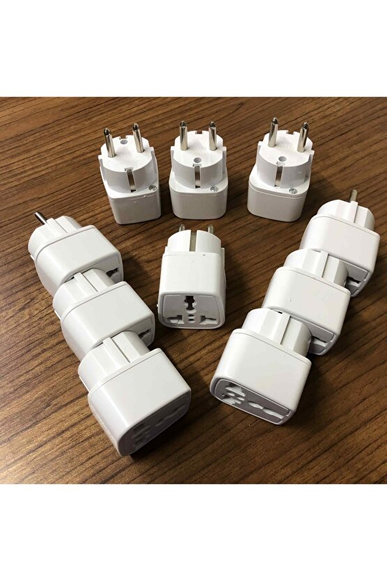 Amerika Ingiltere Avusturalya Elektrik Prizini Türk Topraklı Ucuna Çevirici Fiş Ucu 10 Adet
