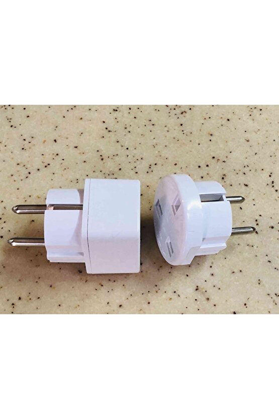 2 Adet Ingiliz Avusturalya Amerikan Uçlu Prizlerini Türk Uçlu Pirize Çevirici Dönüştürücü Adaptör