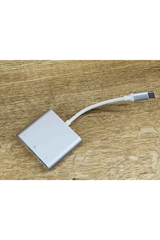 3 In 1 Type C Hdmı Usb Çevirici Apple Macbook Ipad Iphone Huawei Mate Matebook Google Honor
