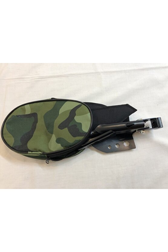 Pratik Katlanabilir Özel Yeşil Taşıma Çantalı Çelik Kürek Çeki Seti