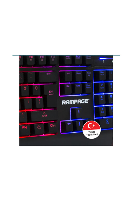 Rampage KB-R34 WINNER Semi Mekanik Q Rainbow Işıklı Gaming Oyuncu Klavyesi