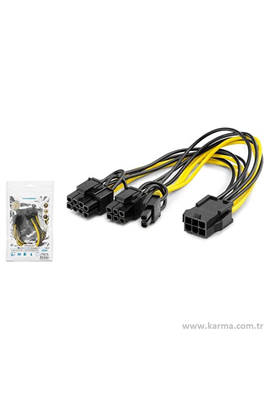Pcı-E VGA, Ekran Kartı Power Çoklayıcı Kablo 8 Pin (6+2) Molex Kablo (6Pin Giriş 2x8Pin Çıkış)