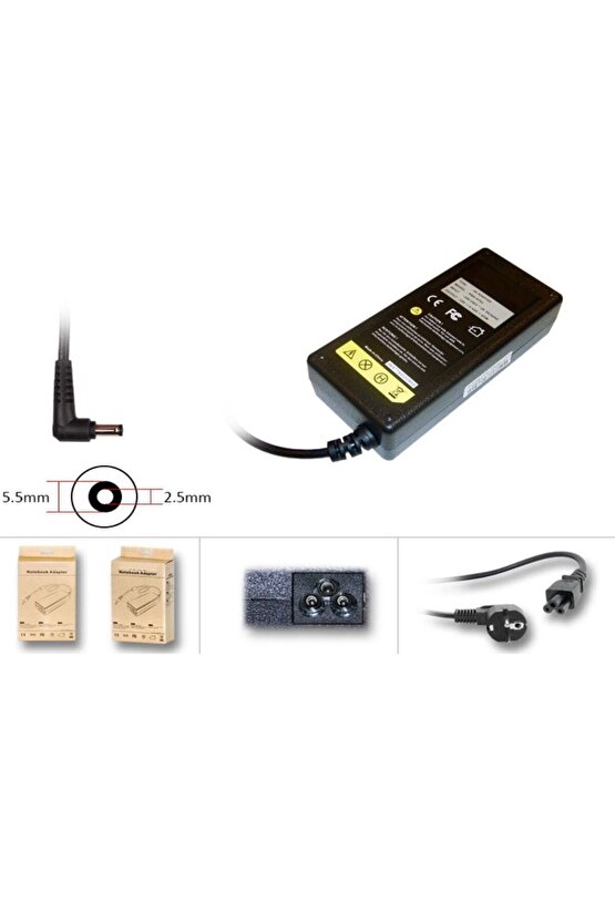 Toshiba Satellite U500-ST5302 U500-ST5305 Notebook Adaptörü, Şarj Aleti Cihazı 65W