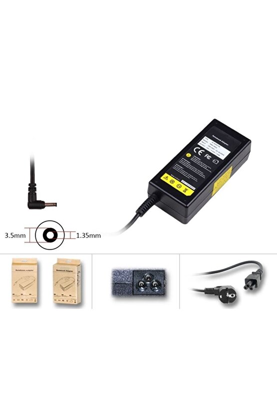 Casper Nirvana C500.1135-BV00X-G-F Notebook Adaptörü, Şarj Aleti Cihazı 65W  Ver.2 - 3.5mm
