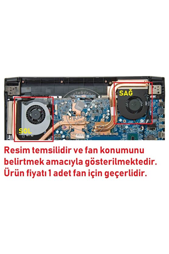 DFS501105FR0T for Clevo P650RE, P670HS Notebook Fanı  Sol