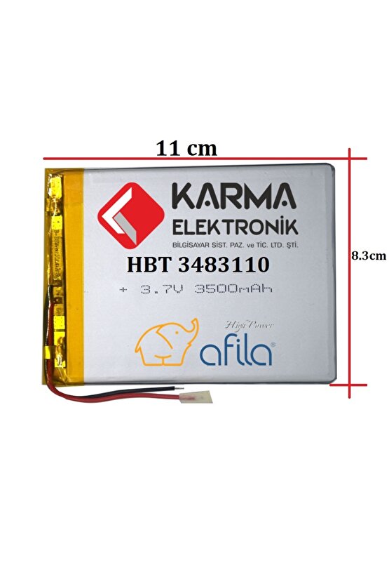 3.7V 3500mah Tablet Bataryası  HDT 3483110 (11 cm) EVEREST
