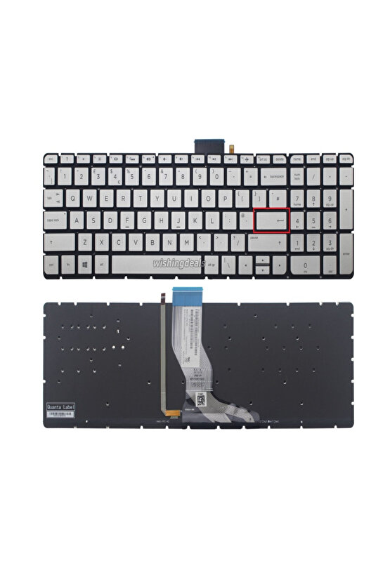 HP Pavilion 15-bc300nt (2PK36EA) Notebook Klavyesi (Silver, Gri TR) ışıklı