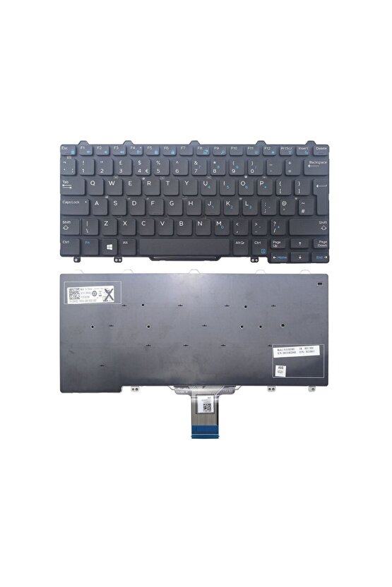 Dell Latitude E5270, E7270 Uyumlu Notebook Klavyesi - Siyah - TR