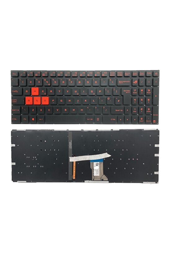 Asus GL502VT GL502VY Notebook Klavyesi - Siyah - TR - Işıklı
