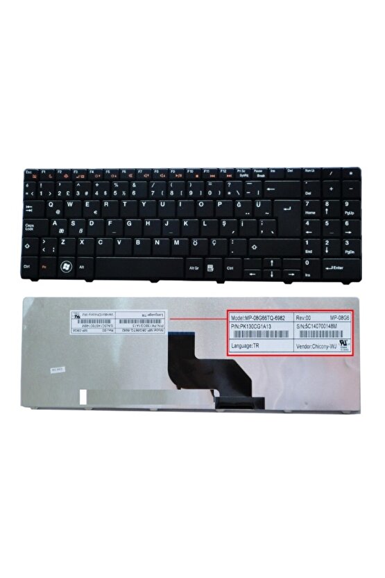 Grundig GNB 1570, GNB 1595, GNB 1565, GNB 1556 Exper BLB3 Klavye Siyah TR AENK5U034384A Uyumlu