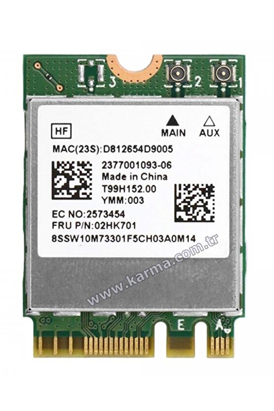 REALTEK RTL8822CE 802.11acbg 2.4G5G BT 5.0 02HK701 WLAN Wireless Kartı Wifi Kart NGFFM.2