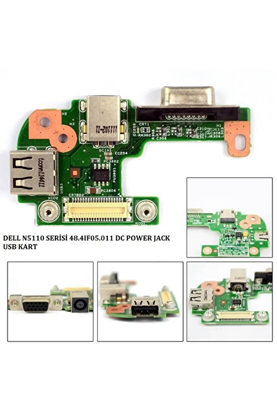 Dell inspiron N5110, M5110 Serisi Notebook Dc Power Jack, USB, VGA Soket Board