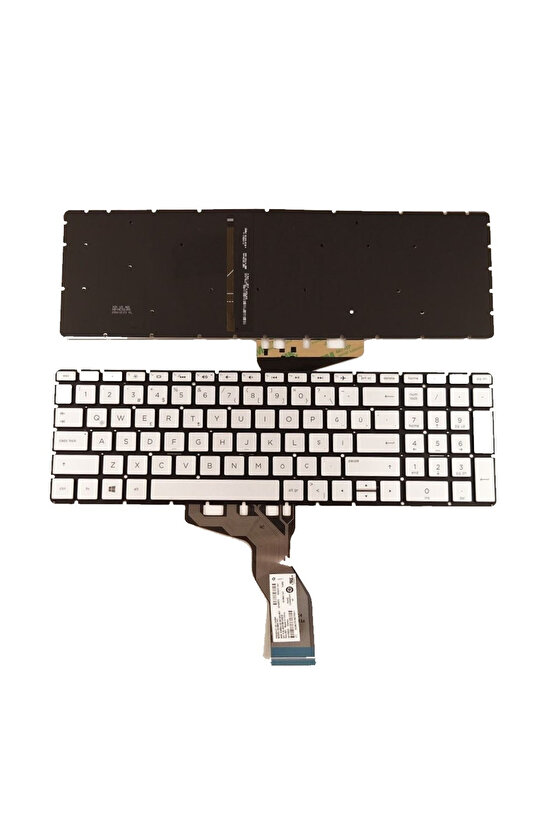 Hp 15s-FQ1002NT 3L289EA uyumlu Notebook Klavyesi (Silver-Gri TR) ışıklı
