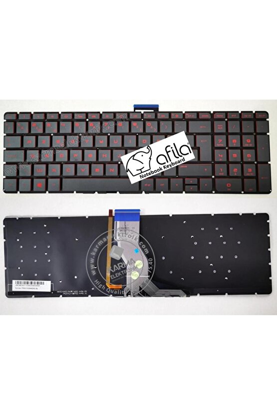 Hp 15-AB, 15-AK 15-AX Notebook Klavye (Kırmızı-Siyah TR)- IŞIKLI