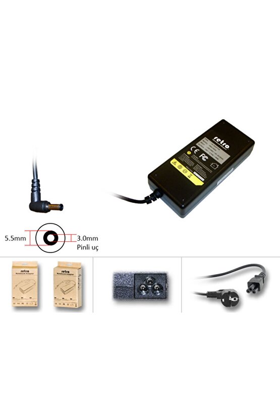 19v 3.16a (60w) - 3.0mm 5.5mm-notebook Adaptör (sg02) **